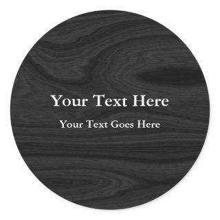 Grey Black Plain Elegant Modern ADD TEXT Classic Round Sticker