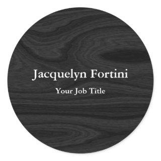 Grey Black Plain Elegant Modern Minimalist Classic Round Sticker