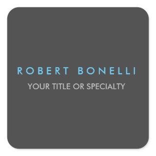 Grey Blue Trendy Square Sticker