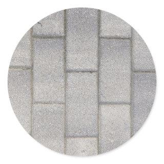 Grey Brick Cement Sidewalk  Classic Round Sticker