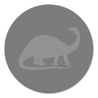 Grey Brontosaurus Classic Round Sticker