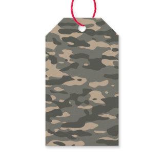Grey camouflage gift tags
