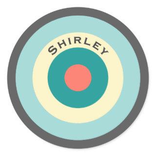 Grey Combination Bullseye by Shirley Taylor Classic Round Sticker