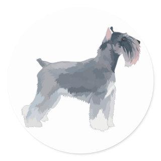 Grey Schnauzer Classic Round Sticker