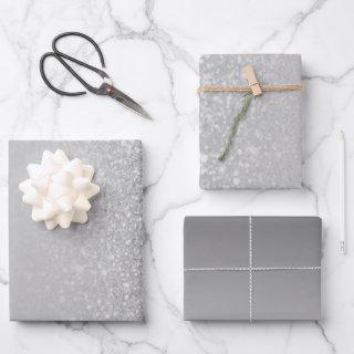 Grey Silver Faux Glitter Ombre Mix  Sheets