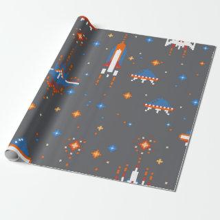 Grey vintage space war galaxy stars pattern