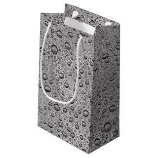 Grey water droplets small gift bag