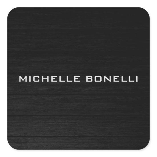Grey Wood Design Background Plain Legible Modern Square Sticker