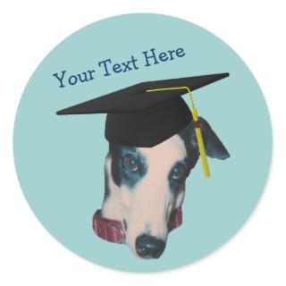 Greyhound In Graduation Cap Funny Dog Sticker