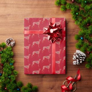 Greyhound Lurcher Christmas Dog Cute SilhouetteRed