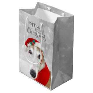 Greyhound Merry Christmas Medium Gift Bag