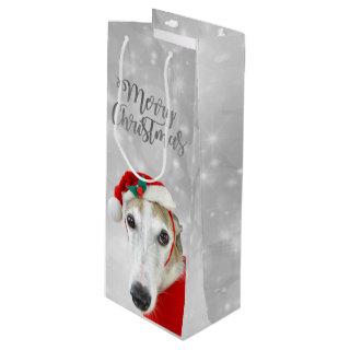Greyhound Merry Christmas Wine Gift Bag