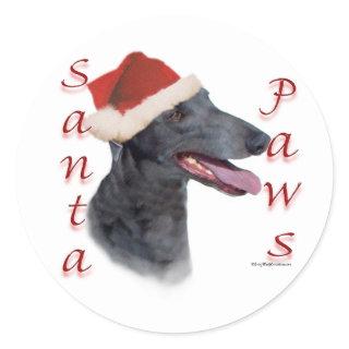 Greyhound Santa Paws Classic Round Sticker