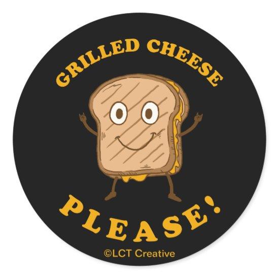 Grilled Cheese Please Classic Round Sticker