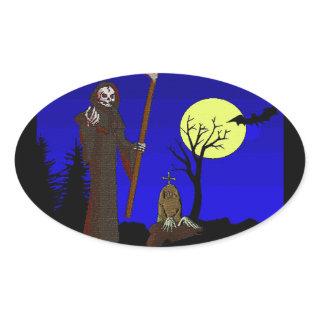 Grim Reaper at Graveyard Oval Sticker