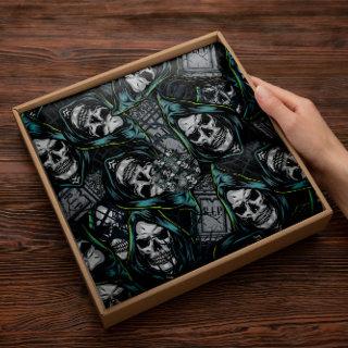 Grim Reaper Halloween Tissue | Teal Tissue Paper