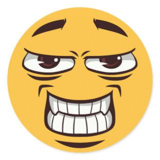 Grimacing Emoji Classic Round Sticker