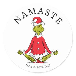 Grinch | Namaste Santa Claus Classic Round Sticker