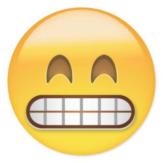 Grinning Face With Smiling Eyes Emoji Classic Round Sticker