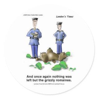 Grizzly Romaines Bear/Lettuce Cartoon Gifts & Tees Classic Round Sticker