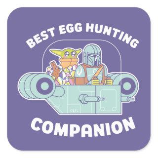 Grogu & The Mandalorian Best Egg Hunting Companion Square Sticker