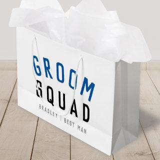 Groom Squad | Modern Bachelor Groomsman Stylish Large Gift Bag