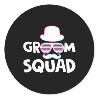 Groom Squad Sunglasses Wedding Bachelor Party Classic Round Sticker