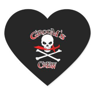 Groom's Crew Heart Sticker
