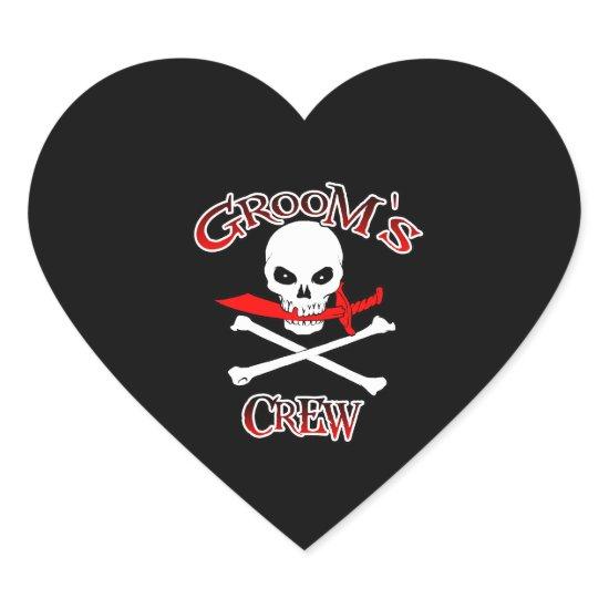 Groom's Crew Heart Sticker