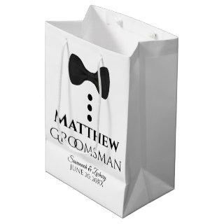 Groomsman Wedding Gift Bag with Black Tie