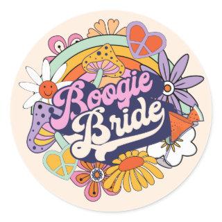 Groovy 70s Bachelorette Boogie Bride ID929  Classic Round Sticker