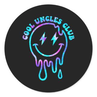 Groovy Cool Uncles Club 2 Sided Mens Uncle Shirt F Classic Round Sticker