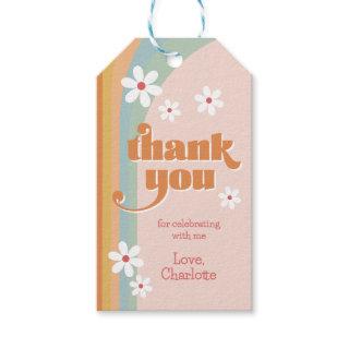 Groovy Daisies Girl's Birthday Thank You Gift Tags