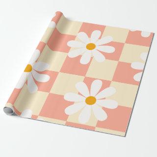 Groovy Daisy Floral Checkerboard, Y2K 90s  Wrappin