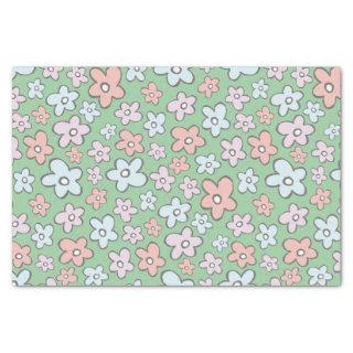 Groovy doodle flower pattern tissue paper