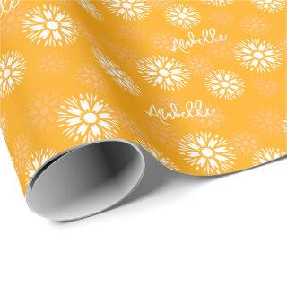 Groovy Orange Daisy Flower Retro Floral Name