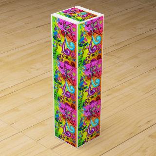 groovy psychedelic flower power wine box