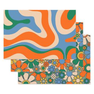 Groovy Retro 60s 70s Floral and Abstract Patterns  Sheets
