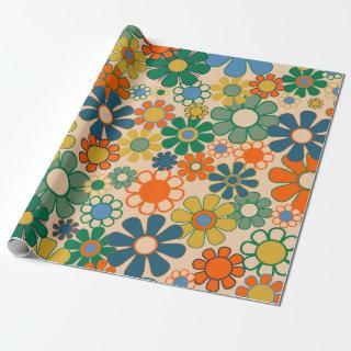 Groovy Retro 60s 70s Hippie Vintage Floral Pattern