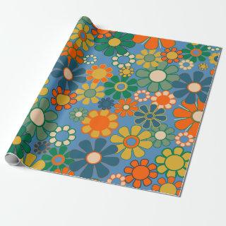 Groovy Retro Colorful 60s 70s Floral Pattern