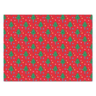 Groovy Retro Festive Girly Christmas Trees Tissue Paper