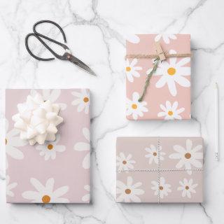 Groovy Retro Pink Brown Daisy Floral  Sheets