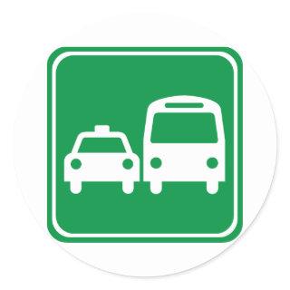Ground Transportation Highway Sign Classic Round Sticker