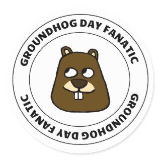 Groundhog Day Fanatic Classic Round Sticker