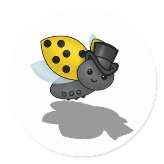 Groundhog Day Ladybug Classic Round Sticker