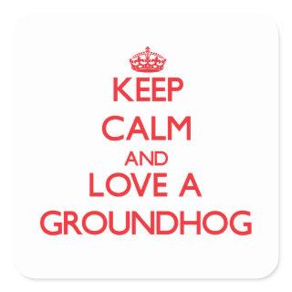Groundhog Square Sticker