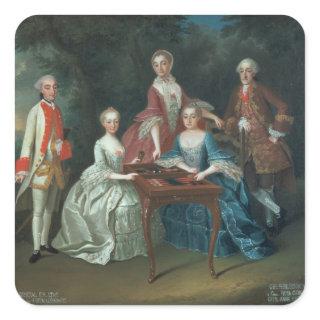 Group portrait of the Harrach family playing Square Sticker