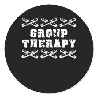 Group Therapy Cigar Smoking Tobacco Humidor Gift Classic Round Sticker