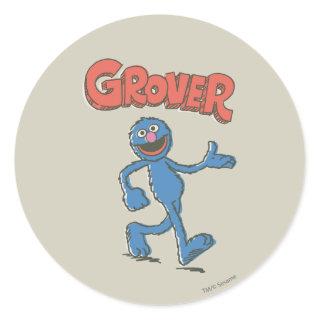 Grover Vintage Kids 2 Classic Round Sticker