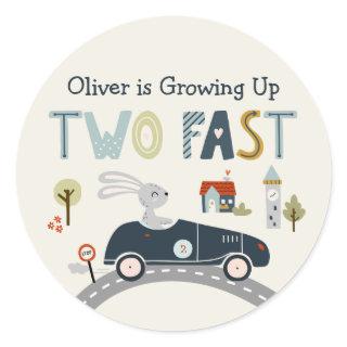 Growing Up Two Fast Cars Birthday Stickers